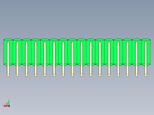 彩色公排针 100mil 2.54mm 系列-DS1022_green_3x16p_100mil_TypeD_rev1.0后视缩略图