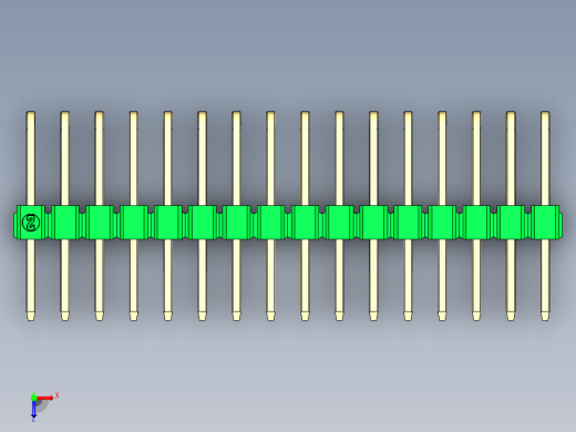 彩色公排针 100mil 2.54mm 系列-DS1022_green_3x16p_100mil_TypeD_rev1.0俯视缩略图