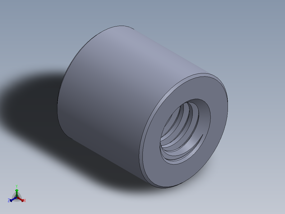 公制梯形螺母-TR26x5x50x48.SLDPRT正等轴测图