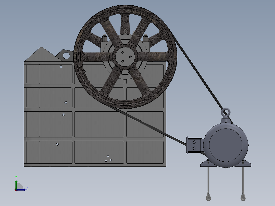 PE600 900颚式破碎机SW三维图46237==50左视图