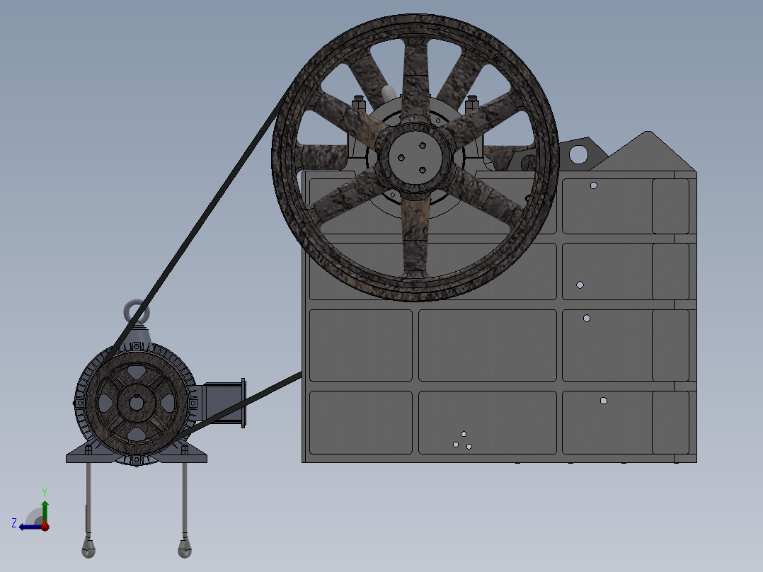 PE600 900颚式破碎机SW三维图46237==50右视图
