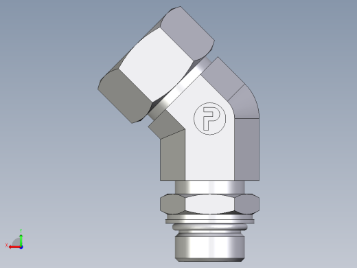 卡套式工业通用硬管接头EO_Adjustable_locknut_45_deg_elbow_VEE18ZLMORCF后视缩略图