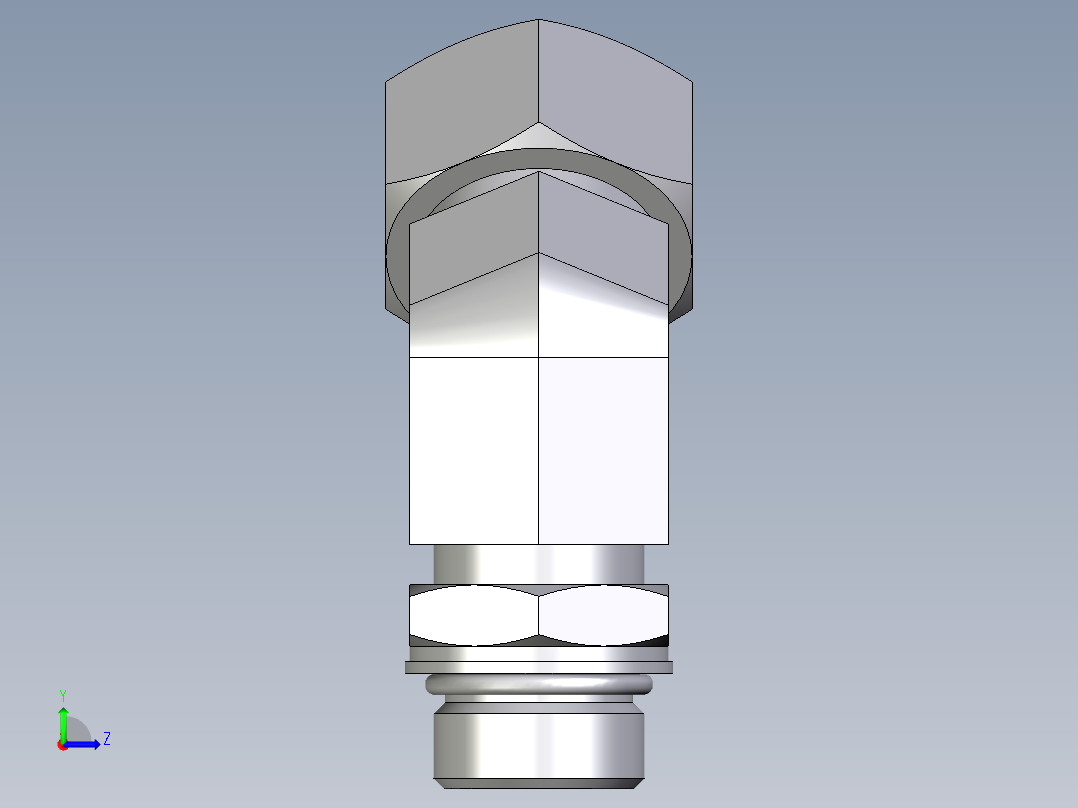 卡套式工业通用硬管接头EO_Adjustable_locknut_45_deg_elbow_VEE18ZLMORCF左视图