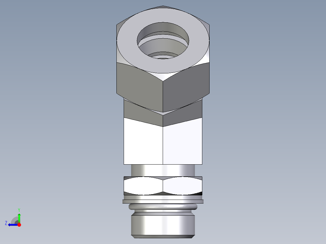 卡套式工业通用硬管接头EO_Adjustable_locknut_45_deg_elbow_VEE18ZLMORCF右视图