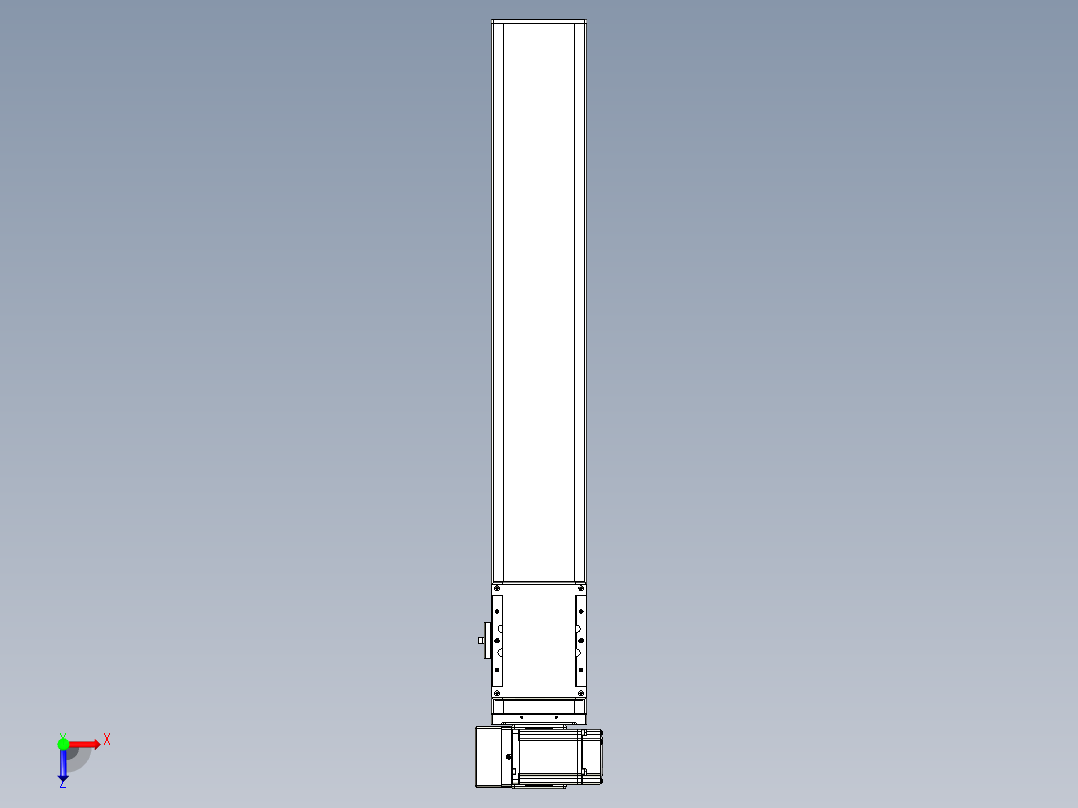 同步带全封闭直线模组TPA-HCB-105D-90-L550-LU-Y-P20-N3俯视图