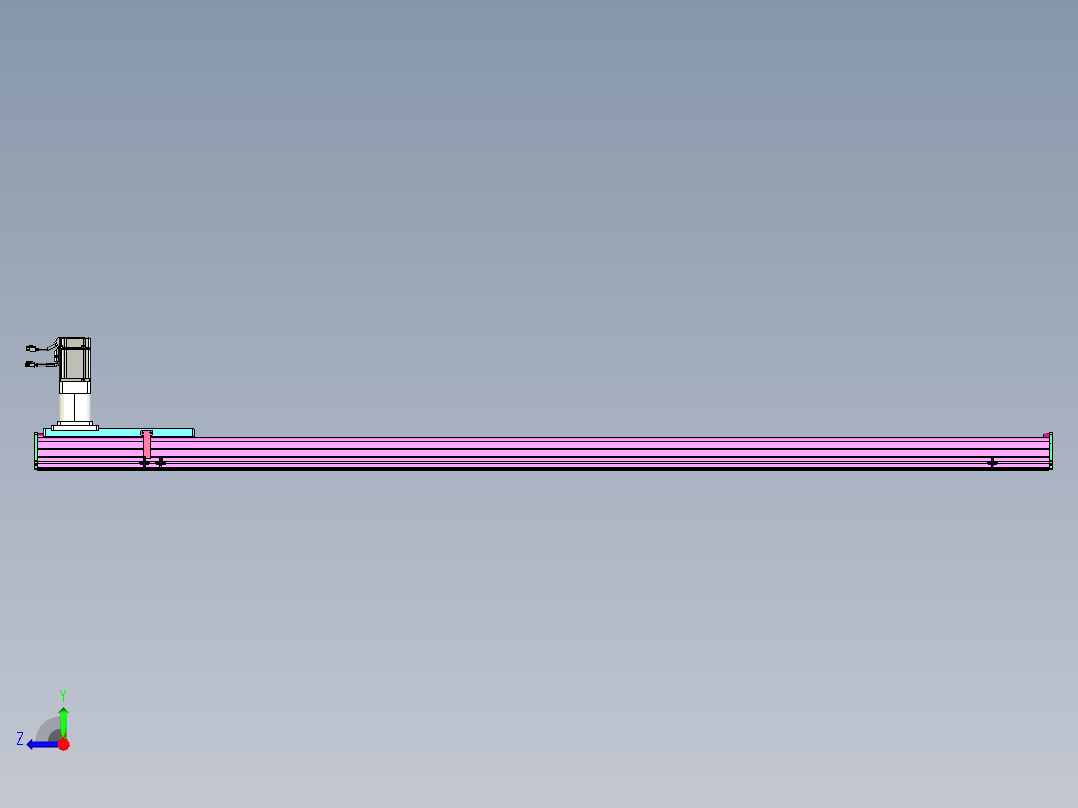 东锦齿条传动DH210G-L167-S2150-BU-减速机+P750W右视图