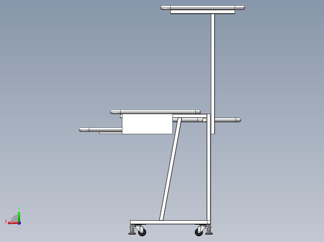 电脑桌设计图纸后视图