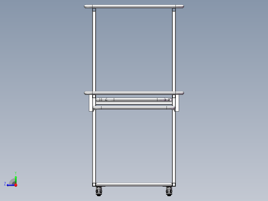 电脑桌设计图纸右视图
