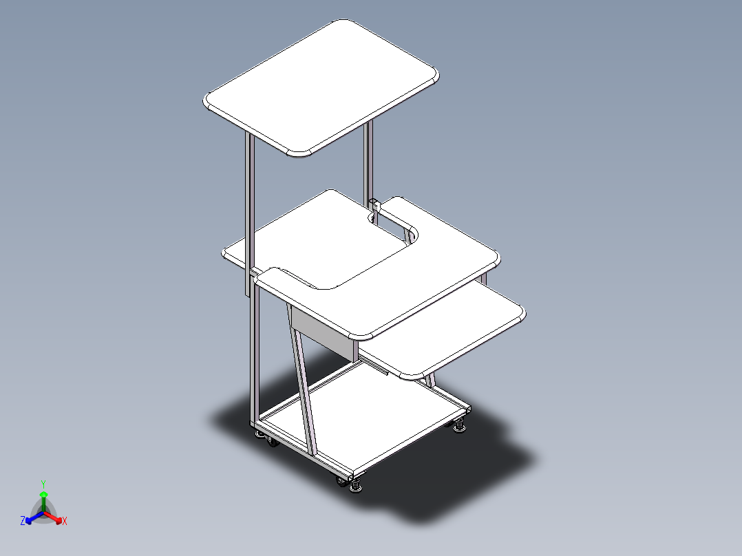 电脑桌设计图纸正等轴测图