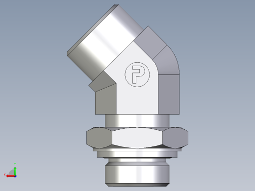 卡套式工业通用硬管接头EO_Adjustable_locknut_45_deg_elbow_VEE20SROMDCF后视缩略图