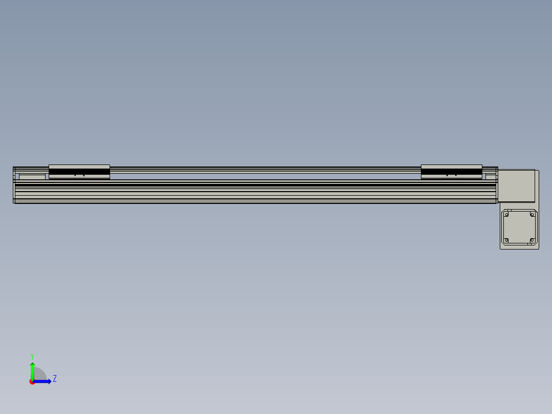 直线模组LHB17-L40-S900-RD设计图纸左视图