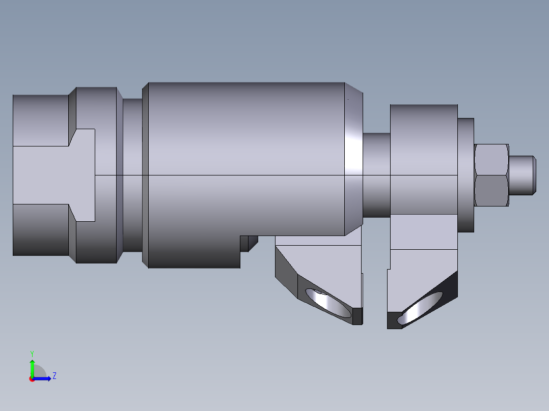 浮動夾持支撐座2332-3D多系列多零件图纸模型左视图