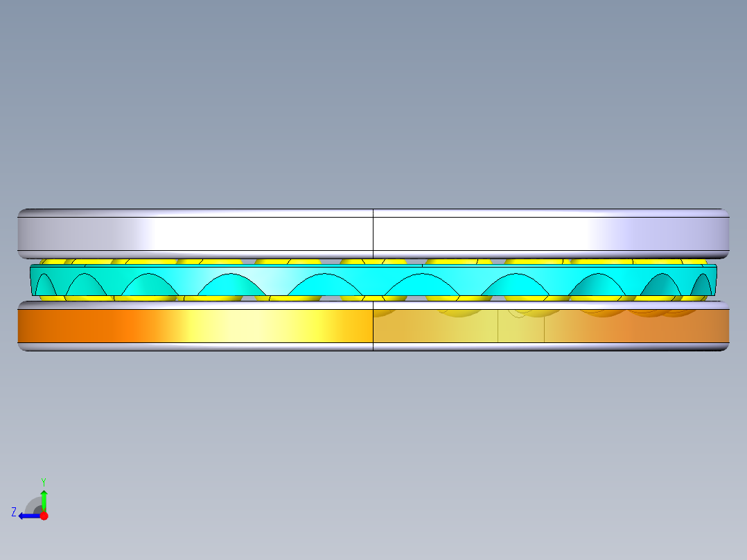 平面推力球轴承51112右视图