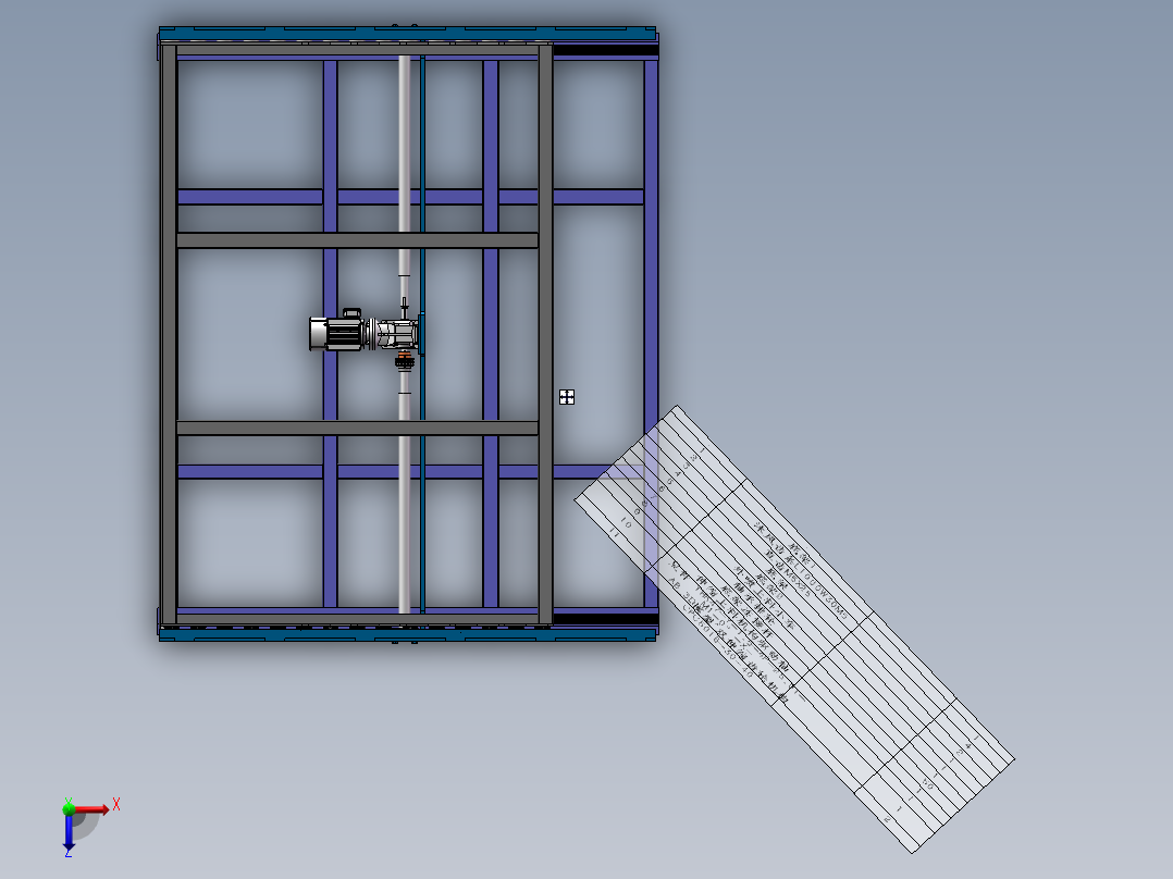 齿轮双伸缩机构俯视图