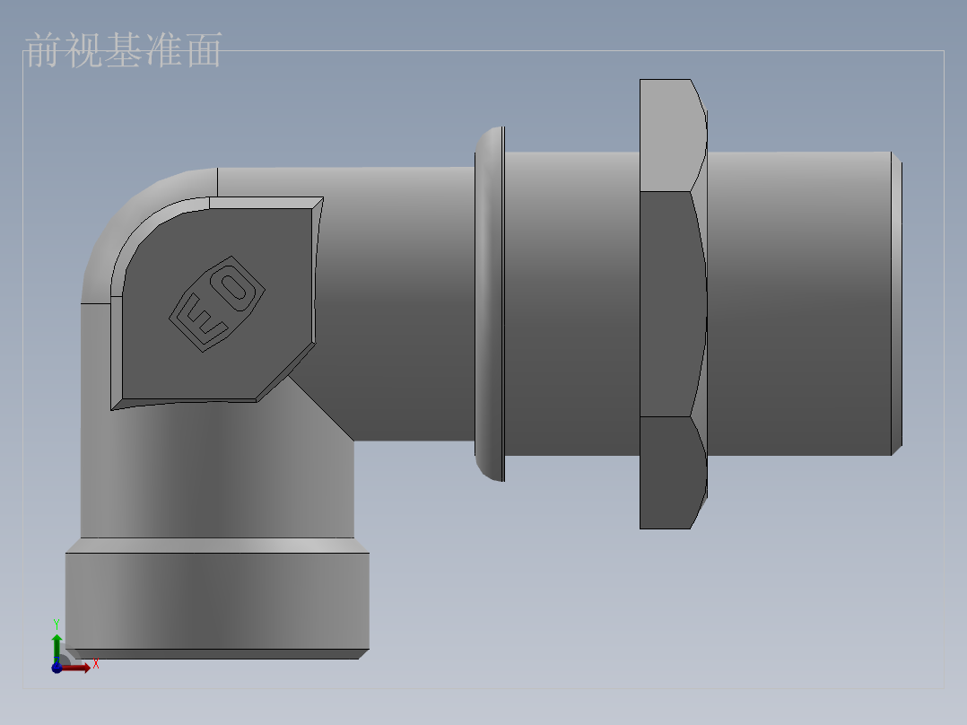 直角过板接头、6D9-36LN前视图