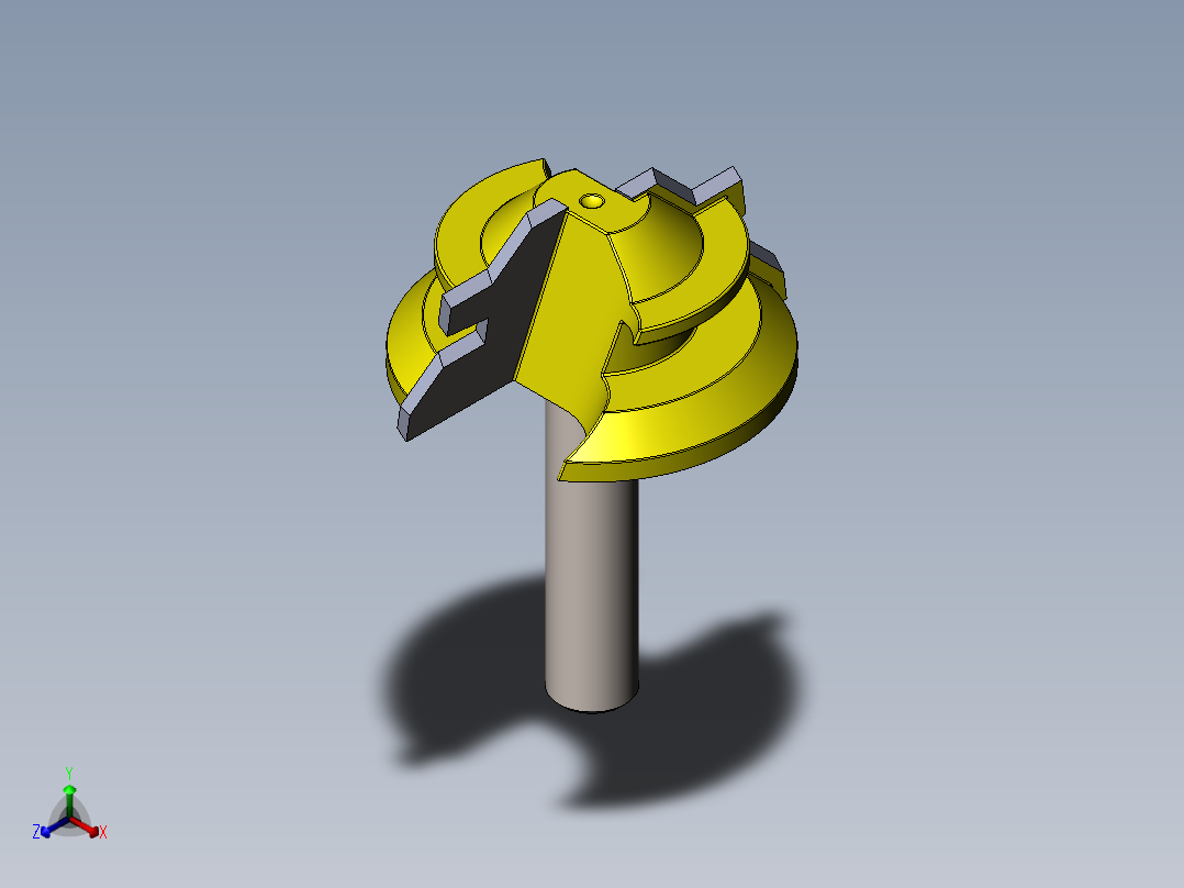 A2005321-45° 锁接斜切钻头 8 × 1-12正等轴测图