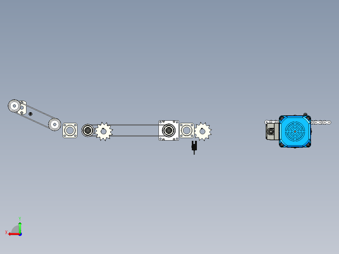 滚筒线+侧夹装置后视图