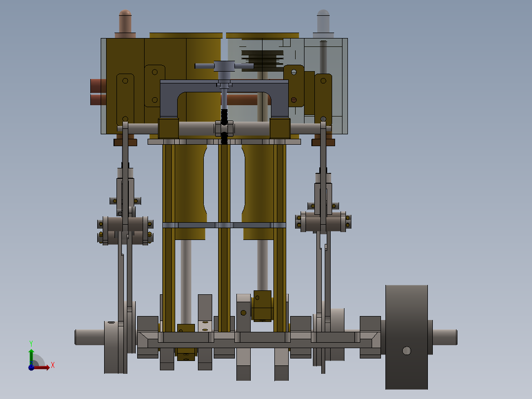 蒸汽机two-cylinder-vertical-steam-engine-1831-模型格式为 sw前视图