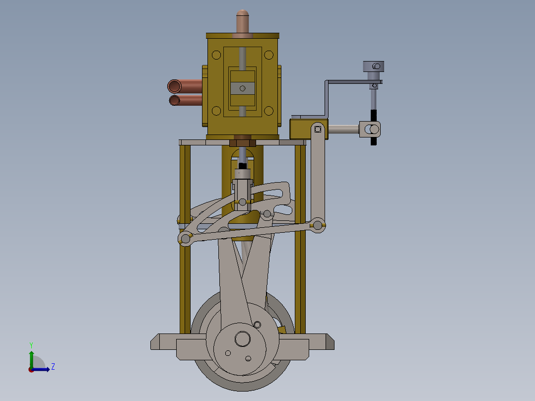 蒸汽机two-cylinder-vertical-steam-engine-1831-模型格式为 sw左视图