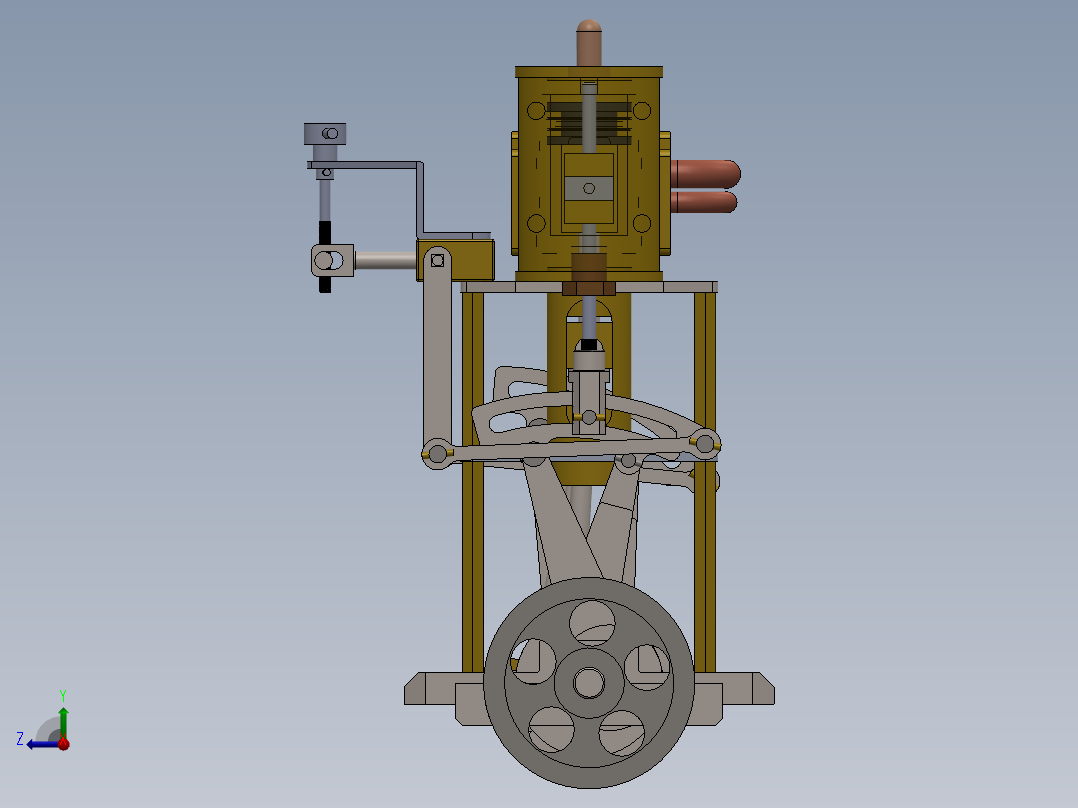 蒸汽机two-cylinder-vertical-steam-engine-1831-模型格式为 sw右视图
