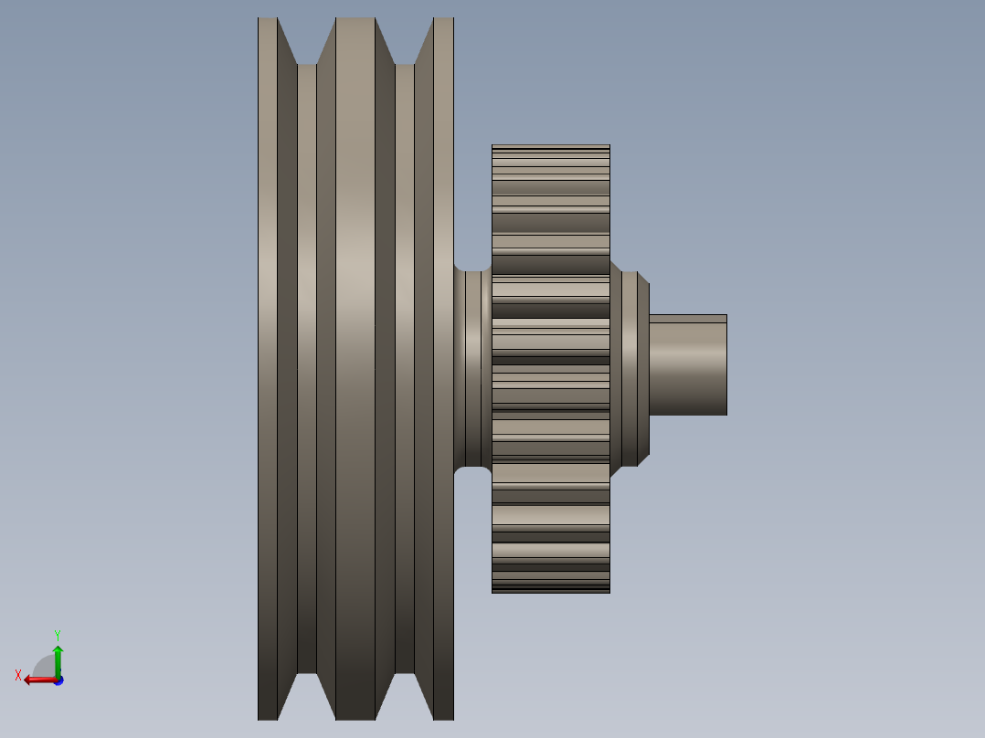 齿轮滑轮设计后视图