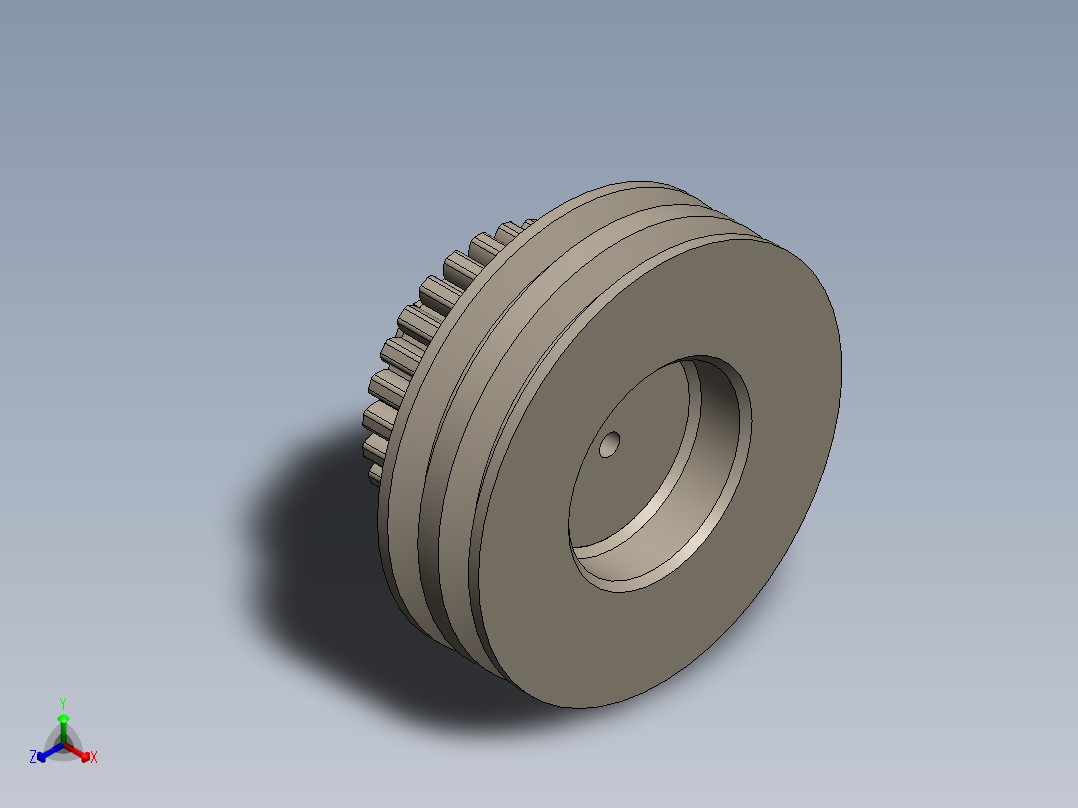 齿轮滑轮设计正等轴测图