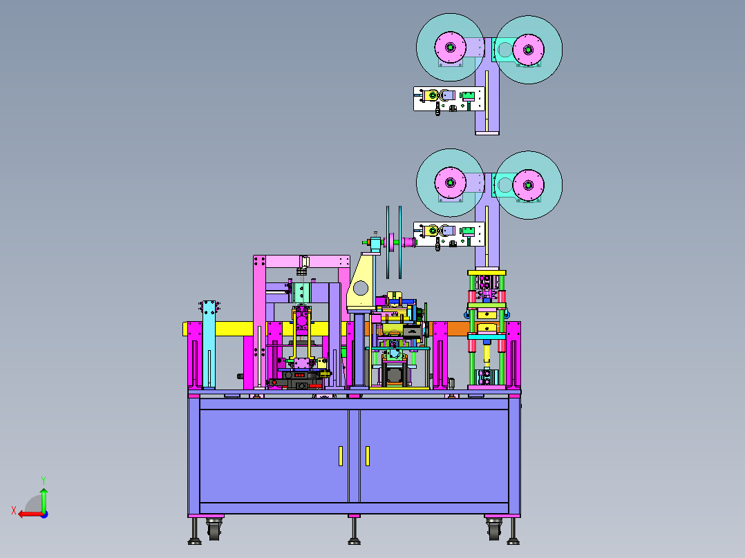 手机FFC软排线自动热压裁剪剥皮上锡全自动生产线后视图