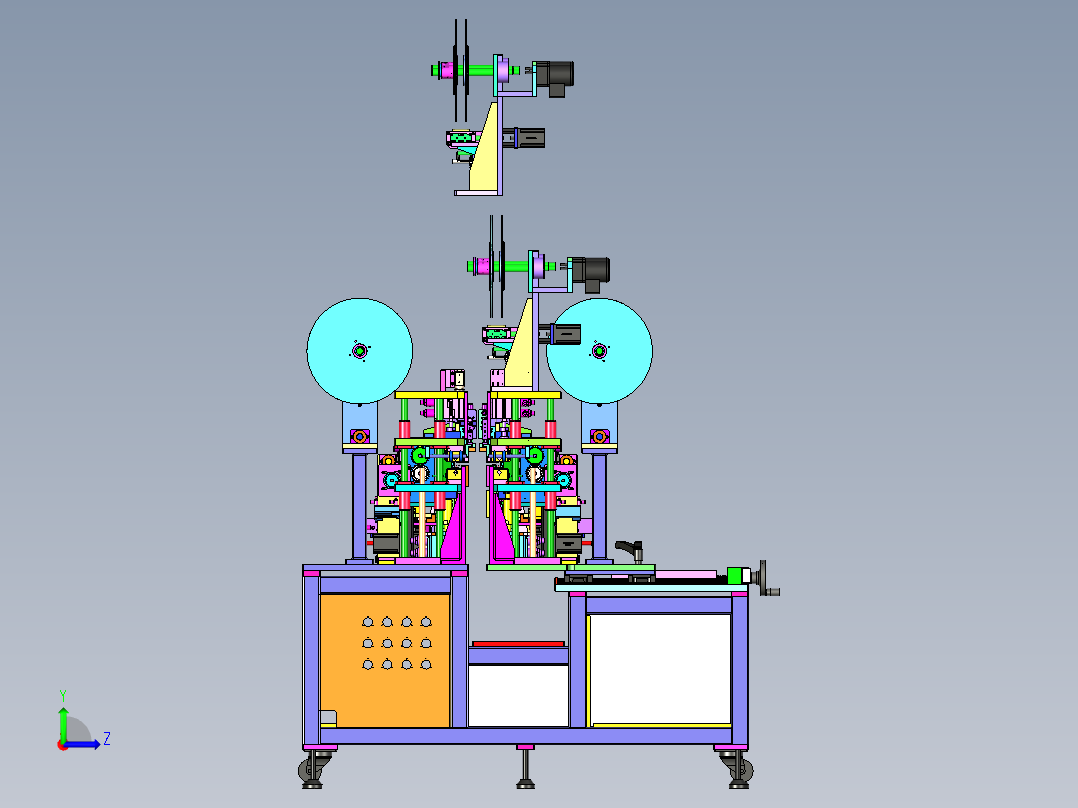 手机FFC软排线自动热压裁剪剥皮上锡全自动生产线左视图