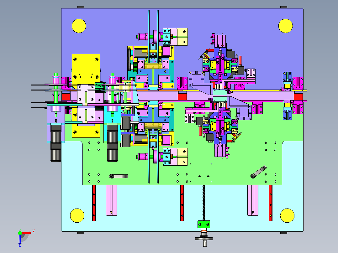 手机FFC软排线自动热压裁剪剥皮上锡全自动生产线俯视图