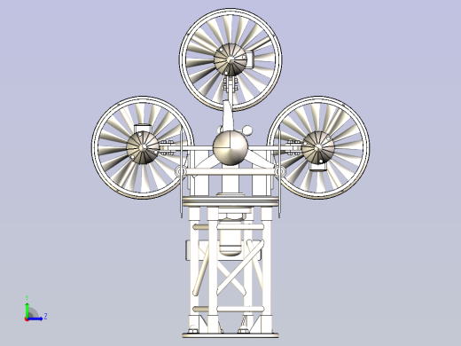 Aeolus风力发电机三维模型3D图设计左视缩略图