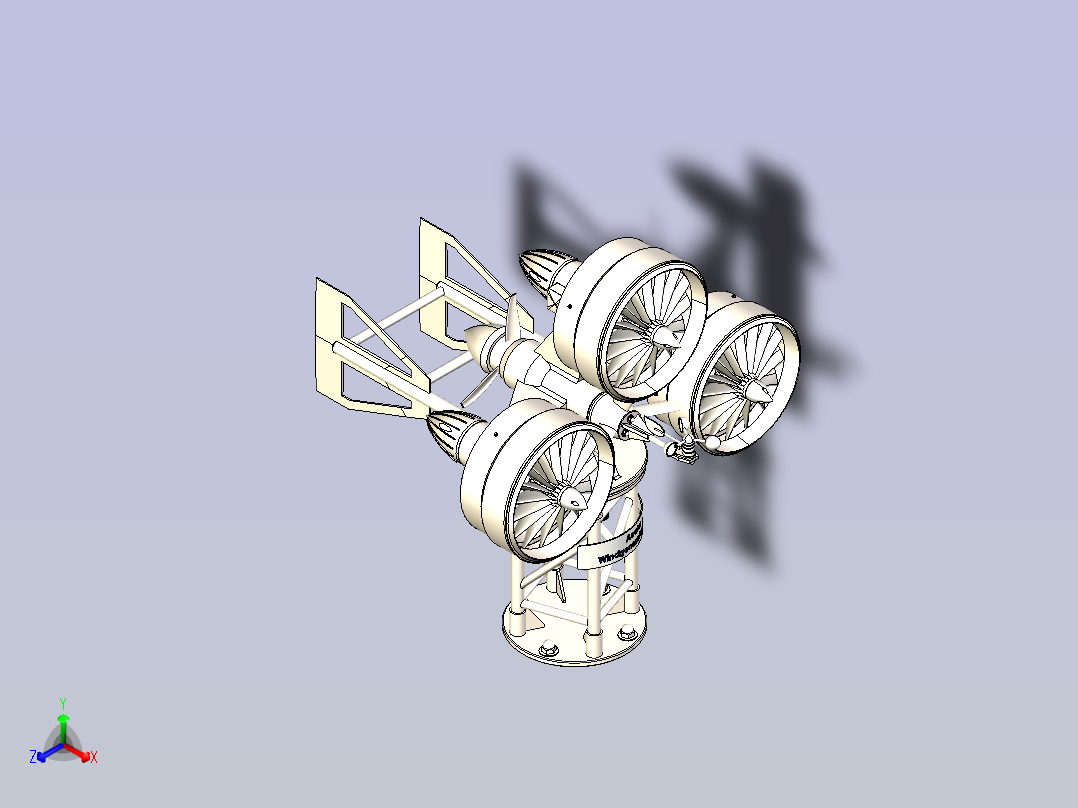 Aeolus风力发电机三维模型3D图设计正等轴测图