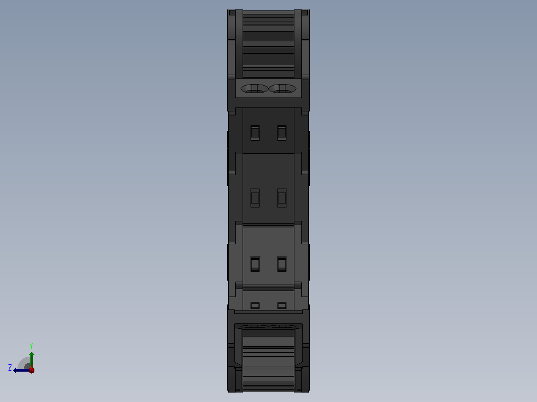 弯曲半径75内高25两侧打开型DB封闭式拖链_DMD25CDBA-25-25-75R-30右视图