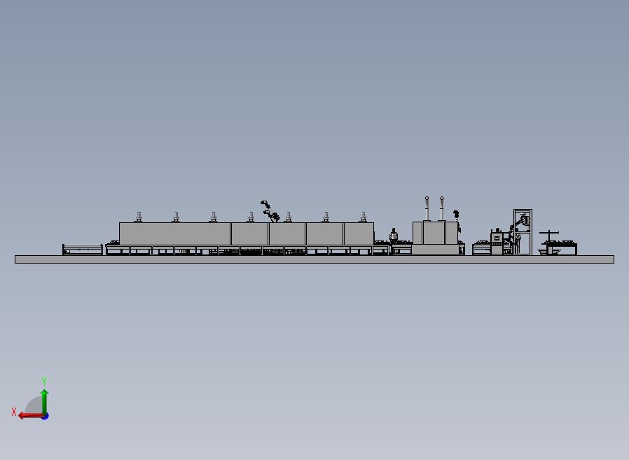 动车车门生产流水线3D模型后视图