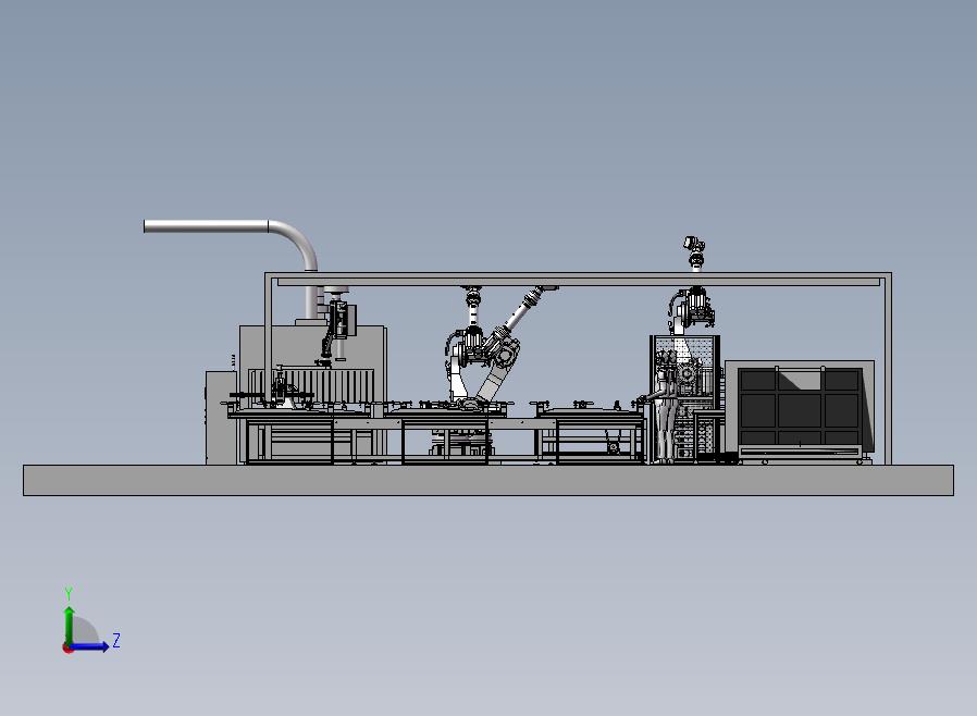 动车车门生产流水线3D模型左视图