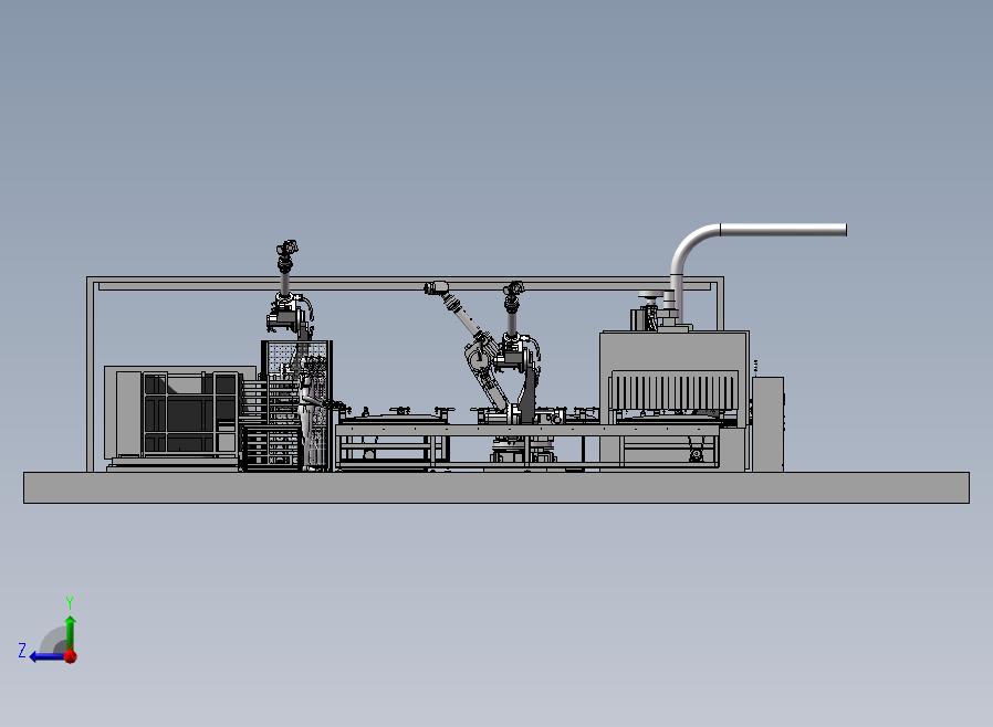动车车门生产流水线3D模型右视图