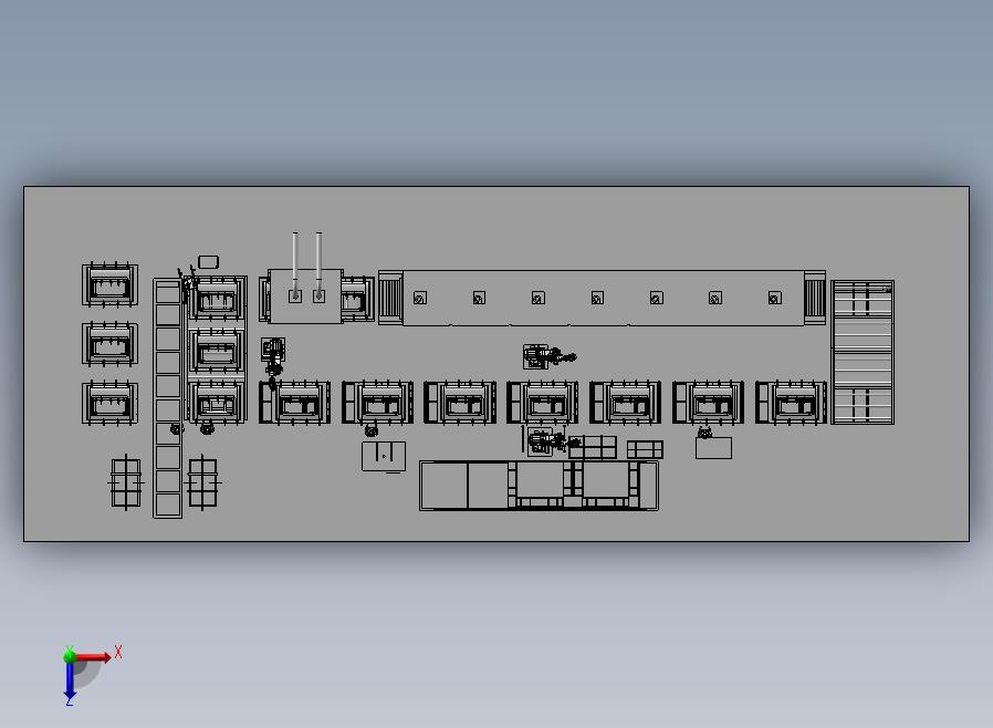 动车车门生产流水线3D模型俯视图