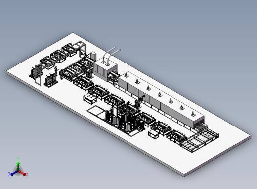 动车车门生产流水线3D模型正等轴测缩略图
