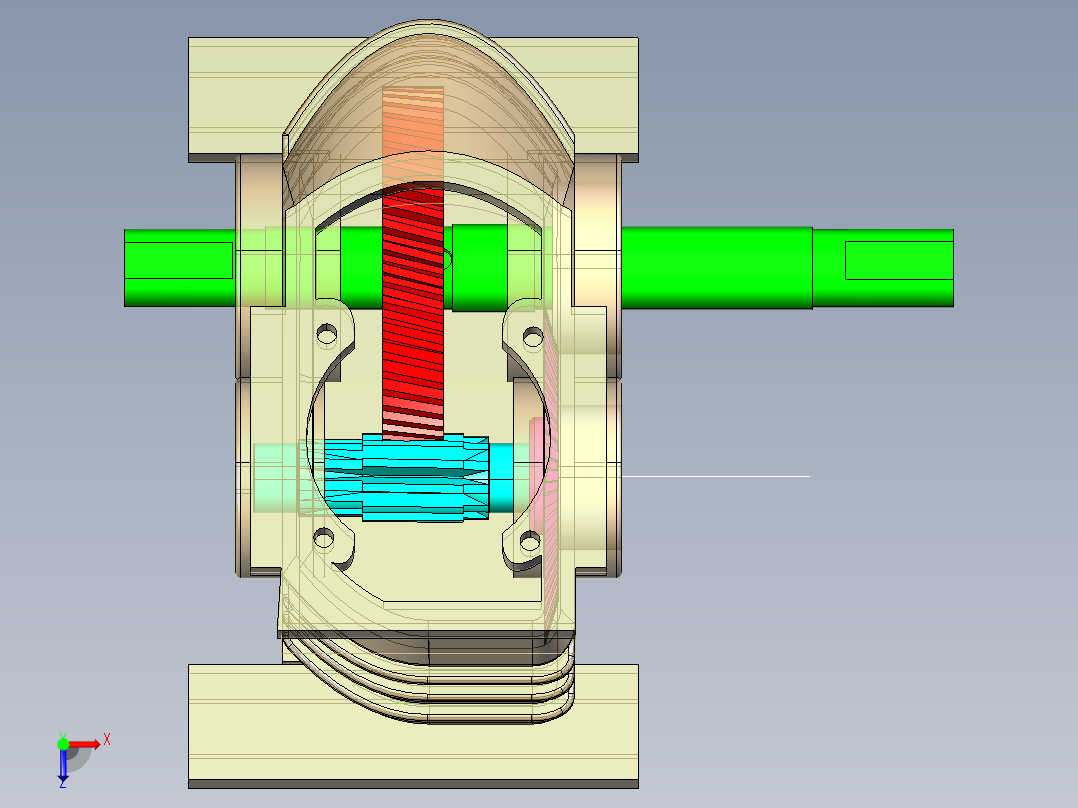 一级齿轮箱模型俯视图