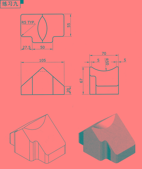 CAD练习学习图纸新手图库机械建筑电气设计基础dwg素材