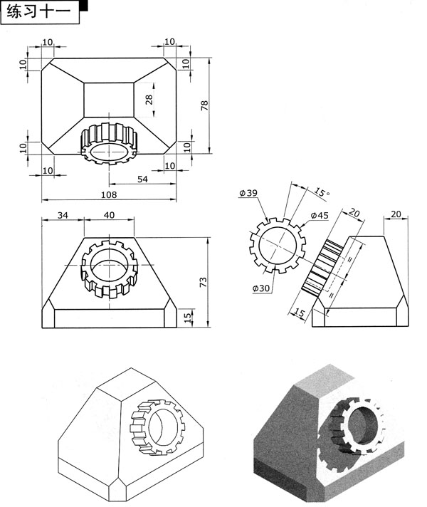 CAD练习学习图纸新手图库机械建筑电气设计基础dwg素材