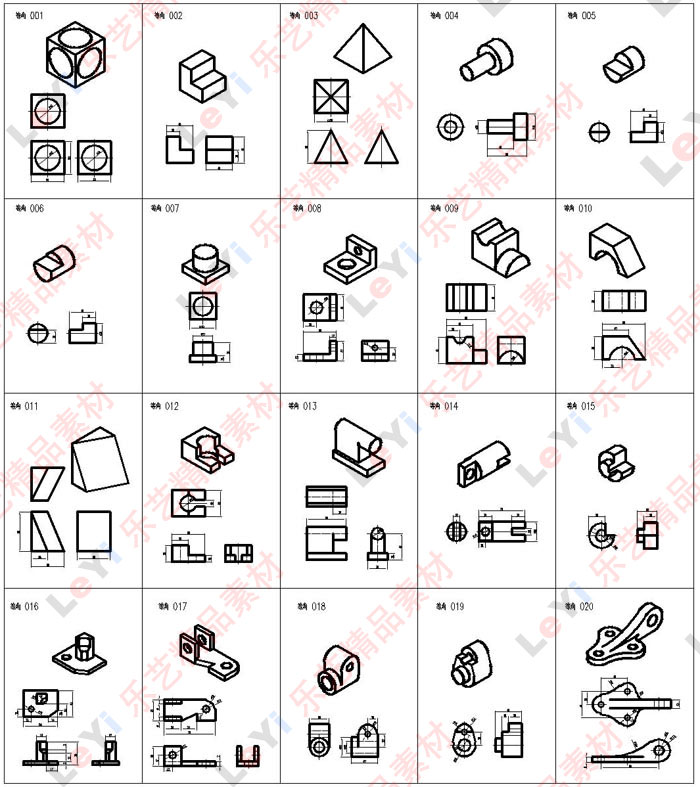 CAD练习学习图纸新手图库机械建筑电气设计基础dwg素材