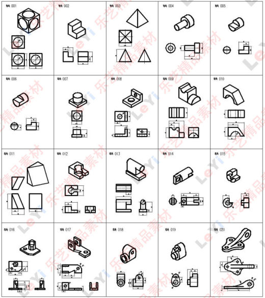 CAD练习学习图纸新手图库机械建筑电气设计基础dwg素材缩略图