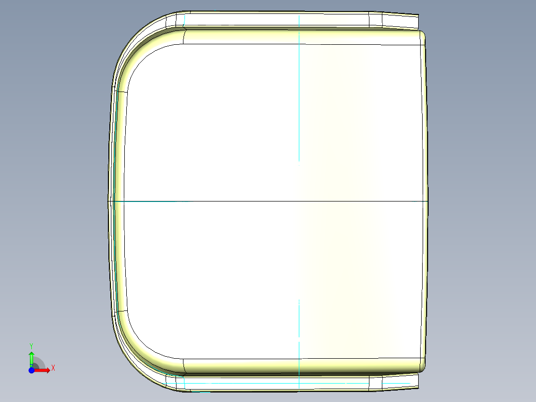 catia车灯罩逆向模型前视图