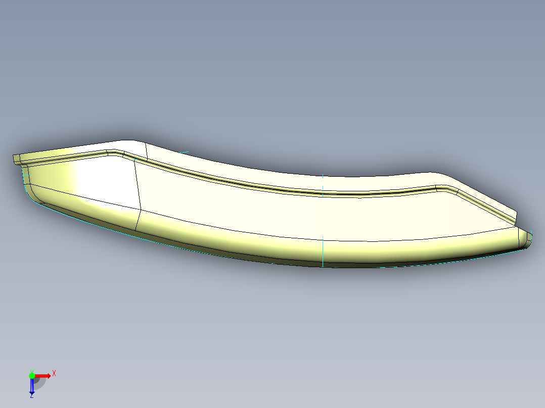 catia车灯罩逆向模型俯视图
