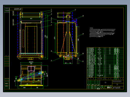 TKJ系列电梯轿厢结构设计 包含CAD图纸说明文档参考资料