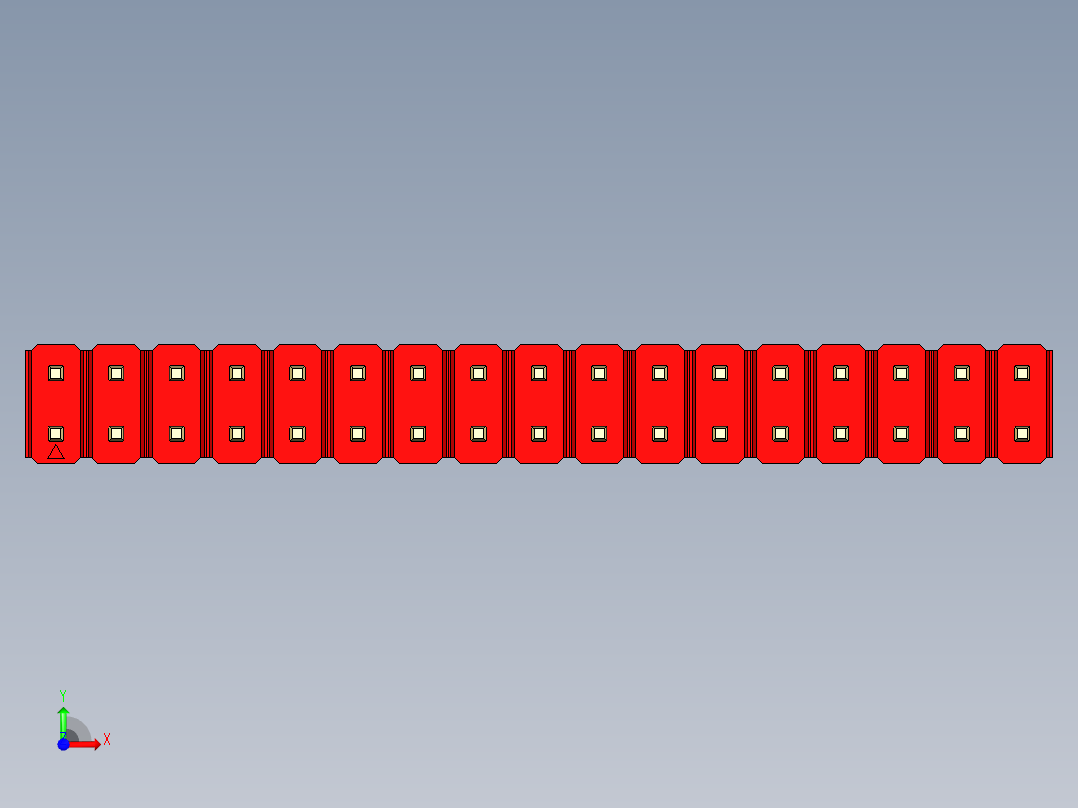 彩色公头100mil（2.54mm）系列-DS1021_red_2x17p_100mil_Type1_rev1.0前视图