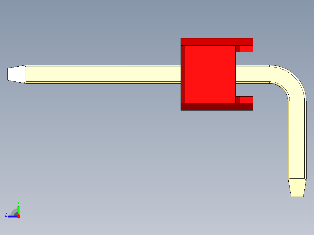 彩色公排针 100mil 2.54mm 系列-DS1022_red_1x03p_100mil_TypeD_rev1.0右视图