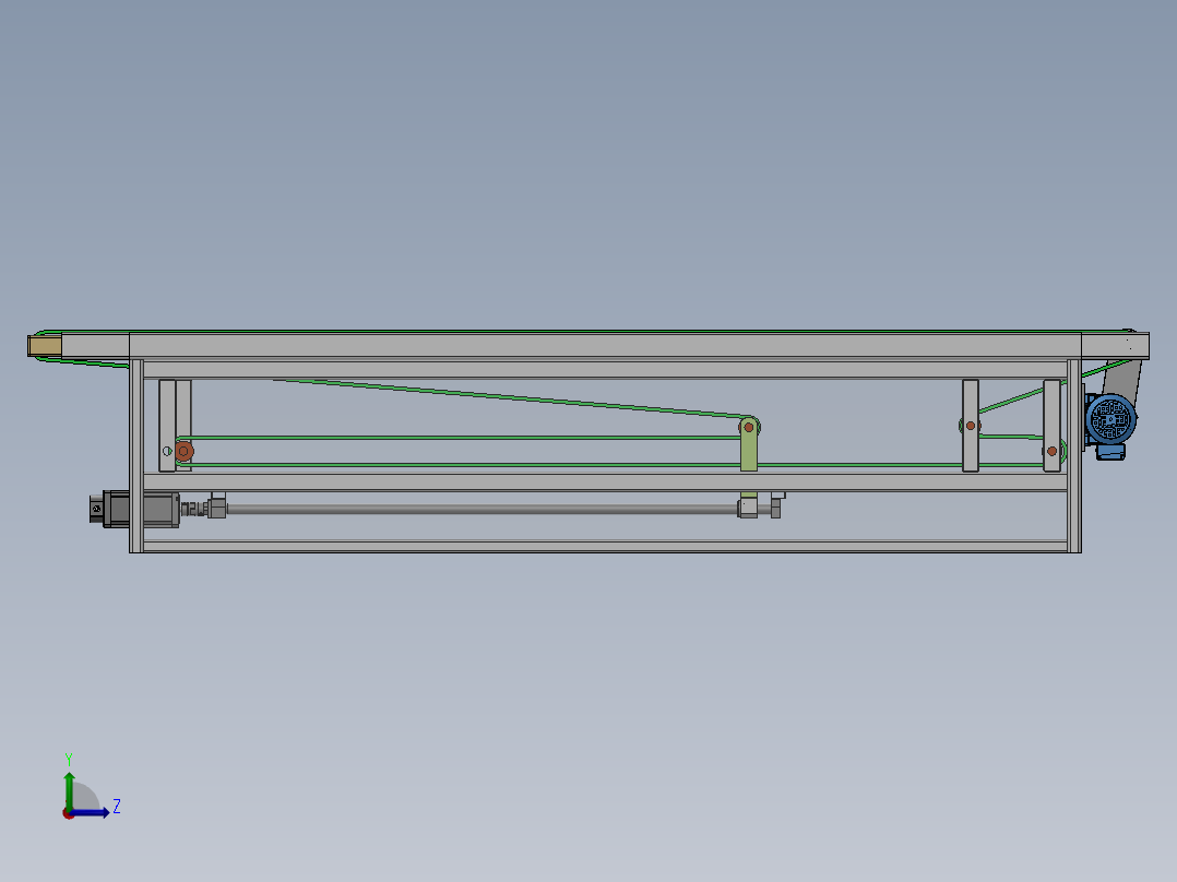 皮带伸缩流水线左视图