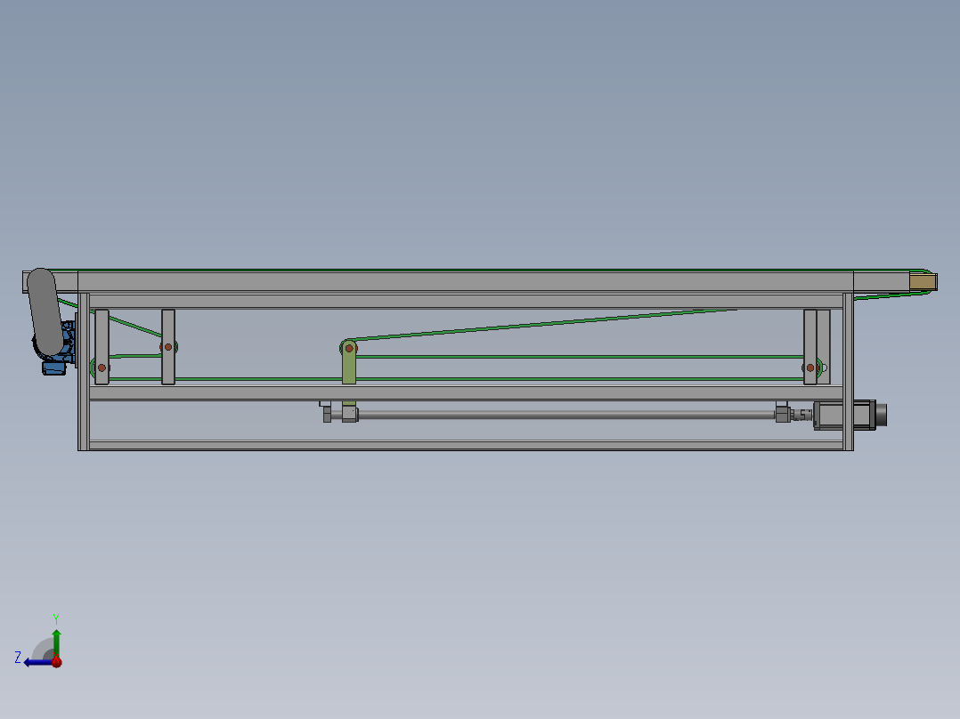 皮带伸缩流水线右视图