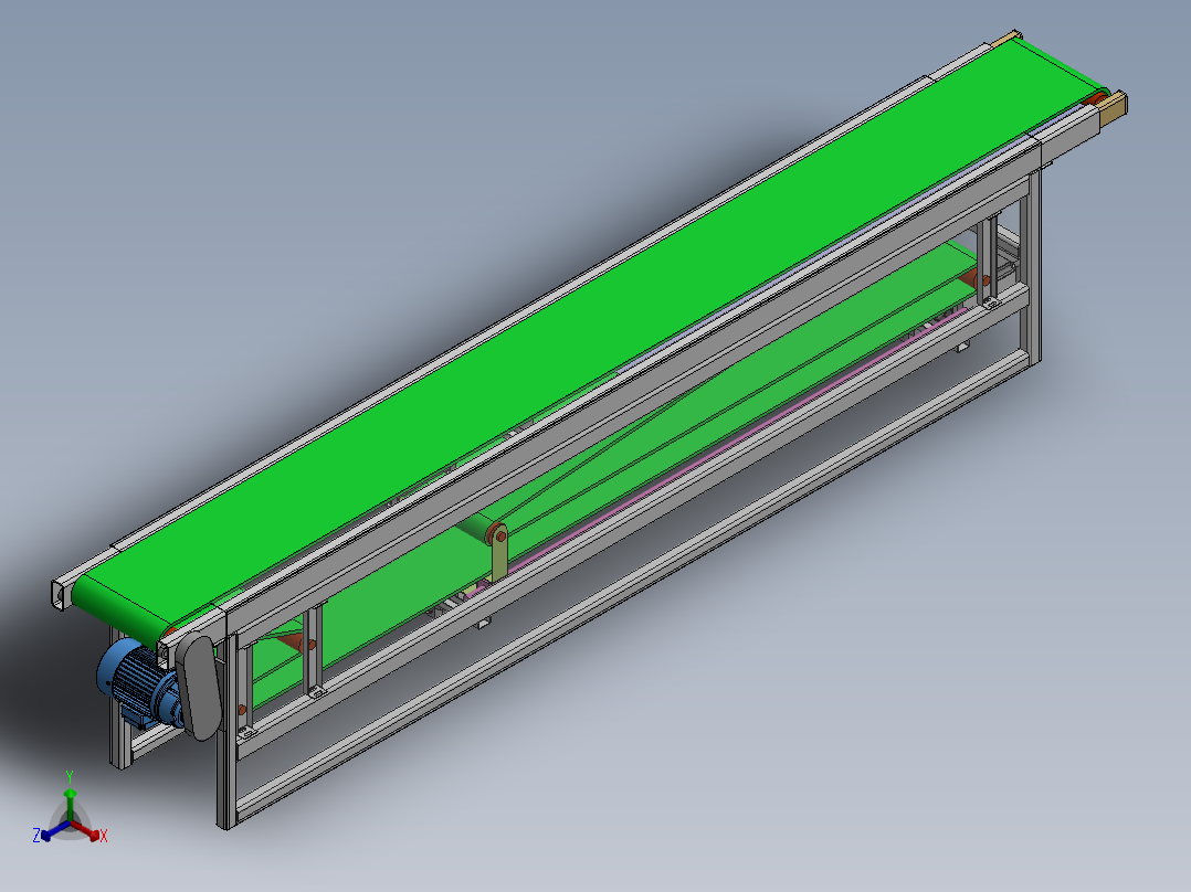 皮带伸缩流水线正等轴测图